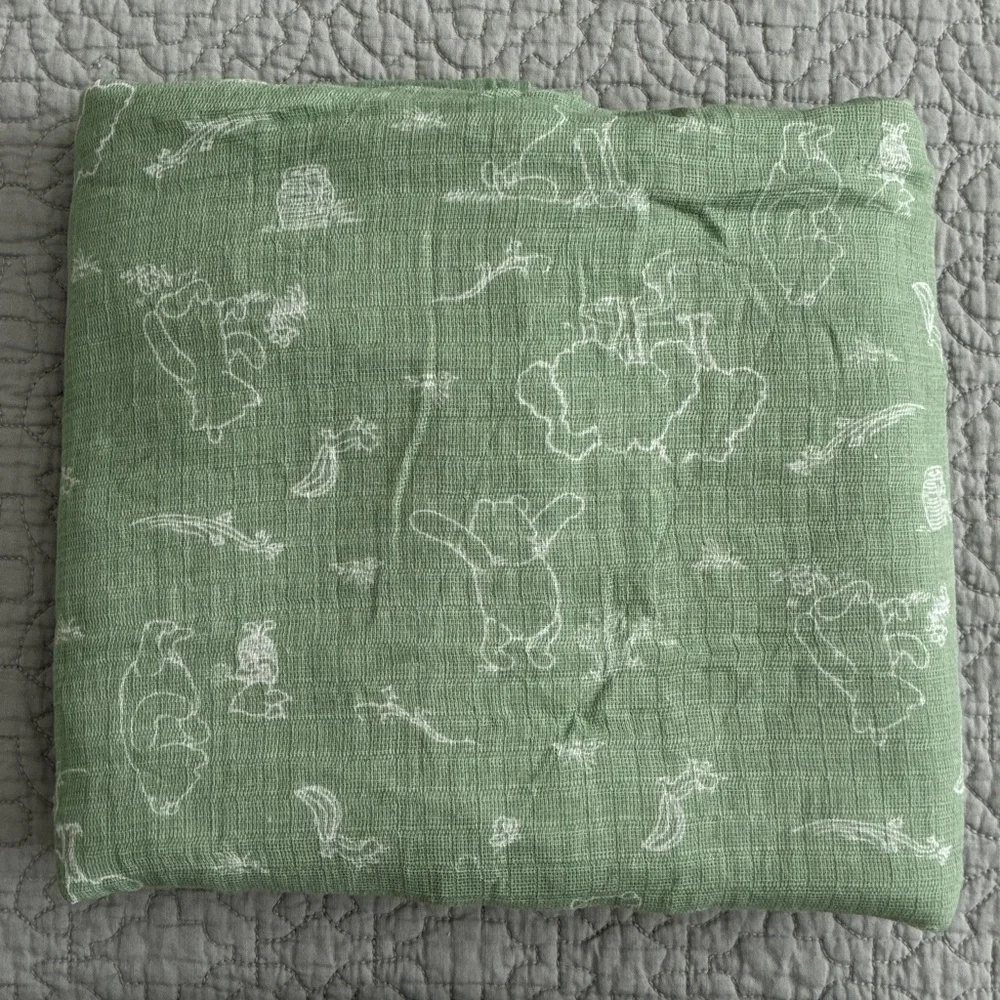 Lot of 2 Aden & Anais Winnie the Pooh Unisex Baby Swaddle Muslin Cotton Blankets